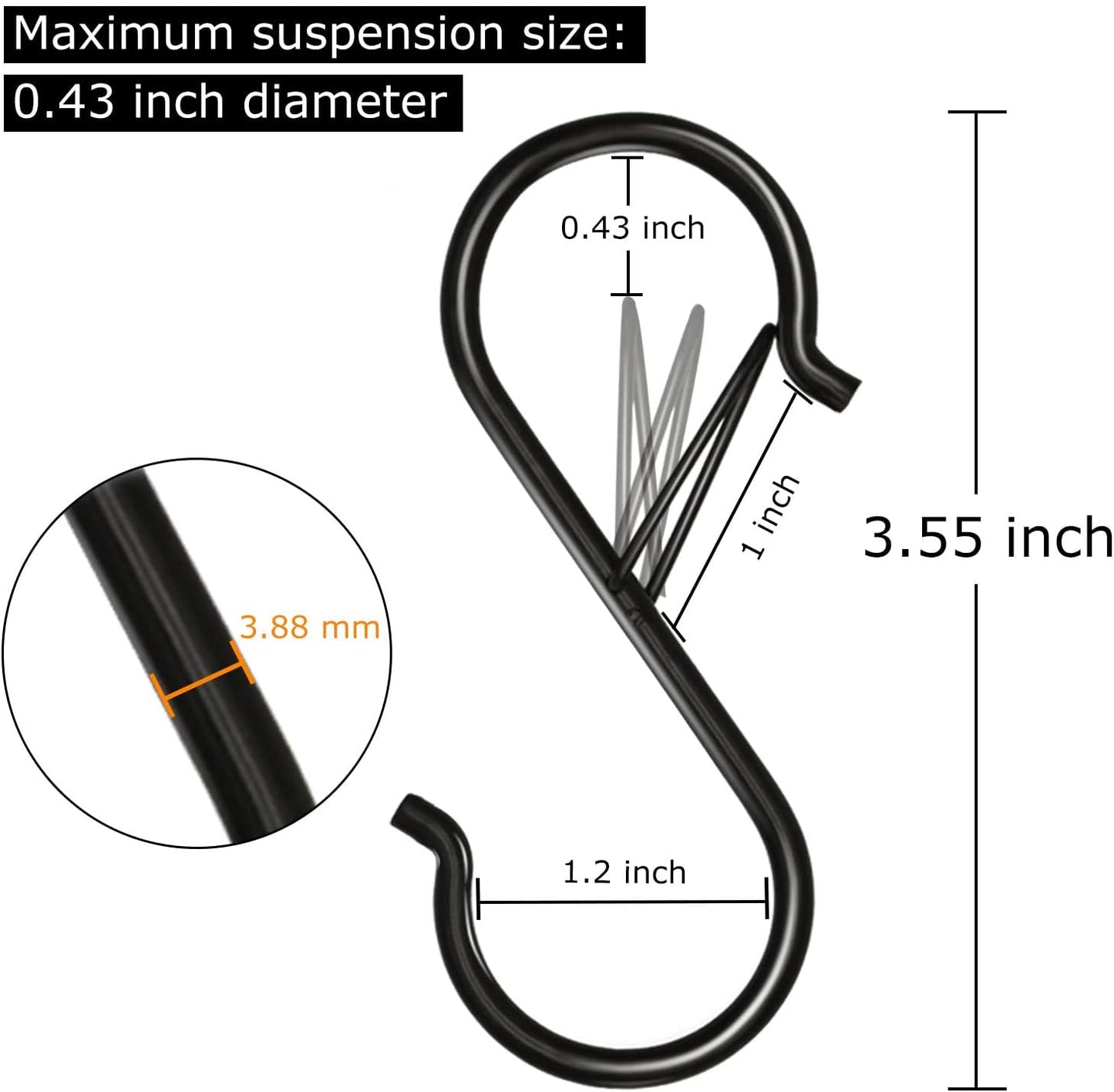 Minimalist Anti-Drop S-Hooks for Home Organization
