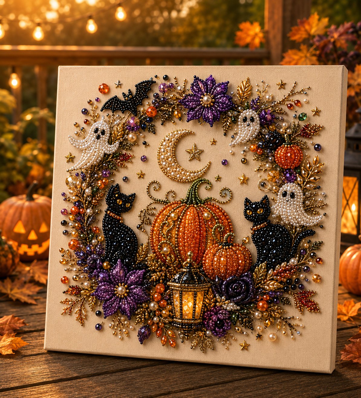 🔥Last Day 50% OFF – 👻✨ Halloween Pearl Art DIY Kit – Turn Tiny Pearls into Spooky-Cute Magic