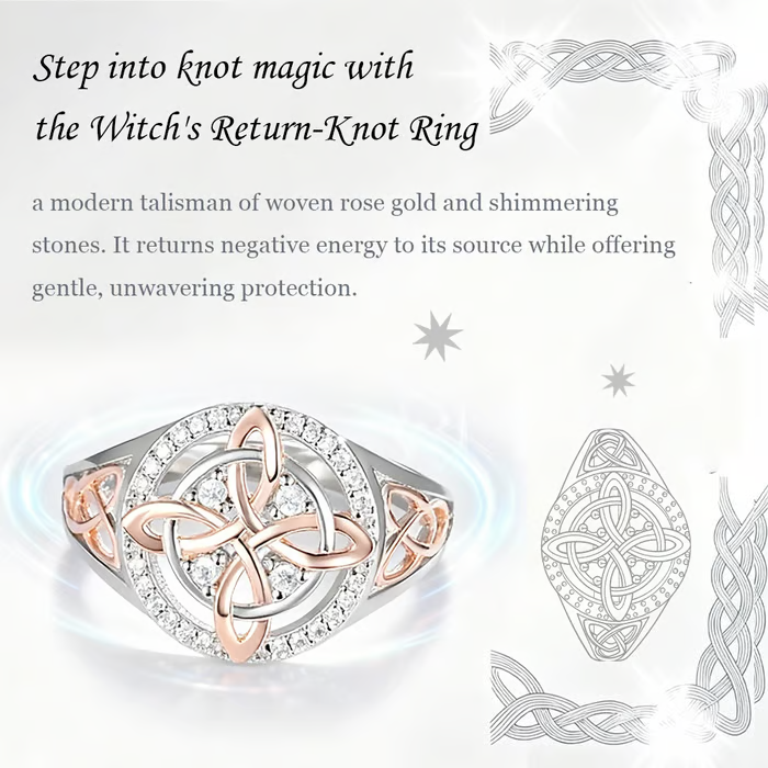 🔮Handmade Witch’s Return-Knot Protection Ring