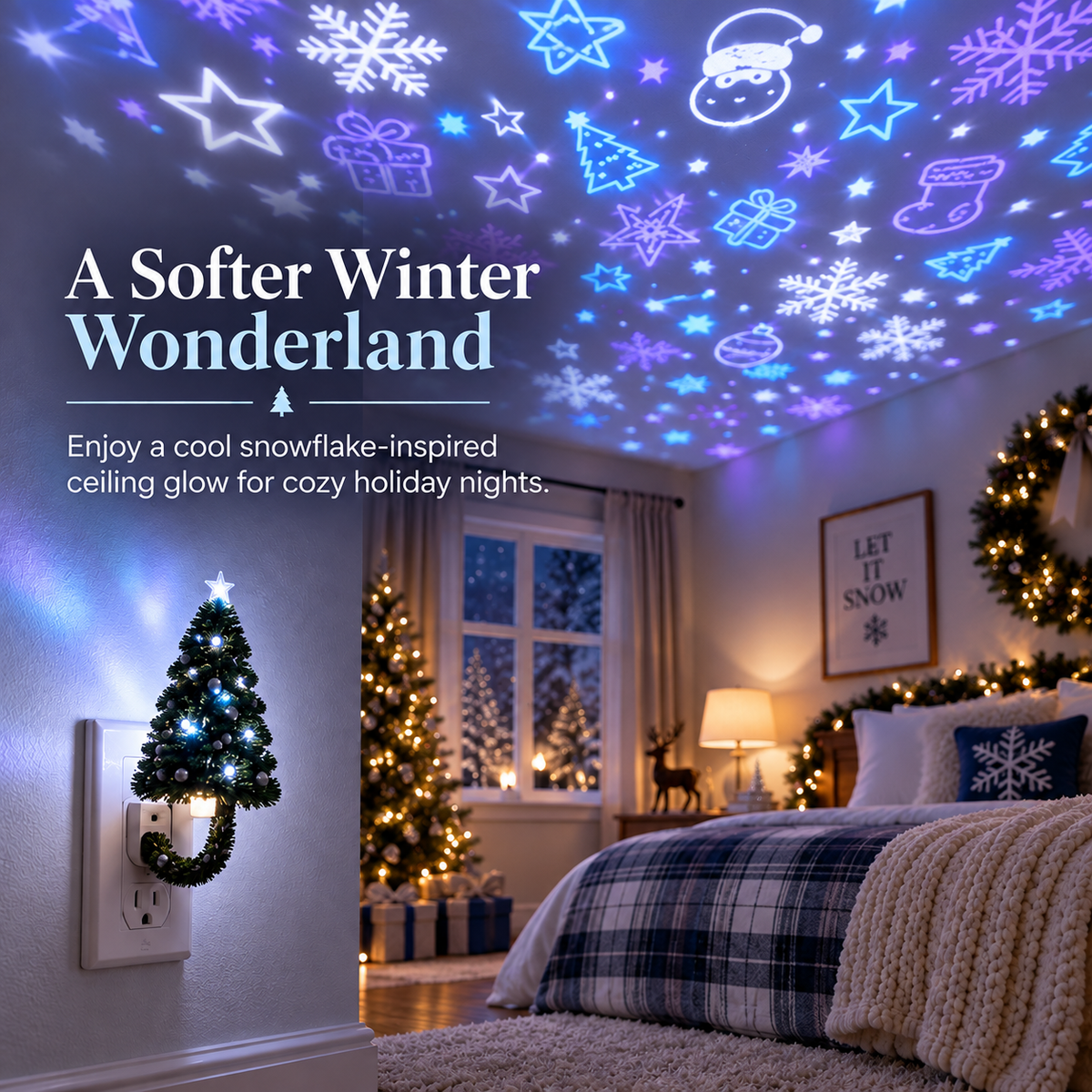 ✨ Magical Christmas Projector - 6 Festive Light Patterns for Cozy Nights & Holiday Gift 🎁